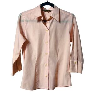 Eddie Bauer Wrinkle Resistant Stretch Light Pink 3/4 Sleeve Button-Down Shirt